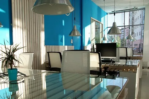 Shelves and boxes in an office setting